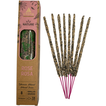 Encens Orgànic Rosa AROMA Nature - 8 varetes 1h durada