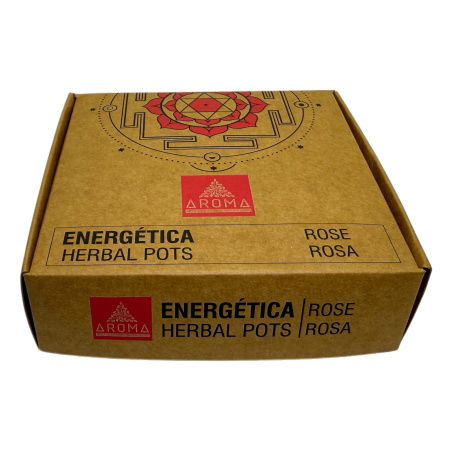 أكواب أعشاب من الراتنج الوردي مع عطور Energetic AROMA - 4 أكواب وحامل موقد