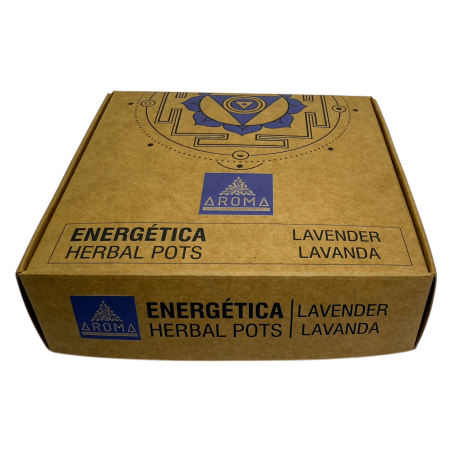 Copos de resina de lavanda, potes de ervas, fragrâncias energéticas AROMA - 4 copos e suporte para queimador - Paz interior, rel