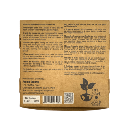 Tasses en résine de lavande, pots à herbes, parfums AROMA énergétiques - 4 tasses et support pour brûleur - Paix intérieure, rel