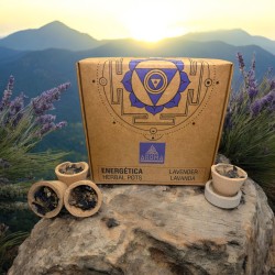 أكواب راتنج اللافندر وأواني الأعشاب وعطور AROMA النشطة - 4 أكواب وحامل الموقد - السلام الداخلي والاسترخاء والتناغم