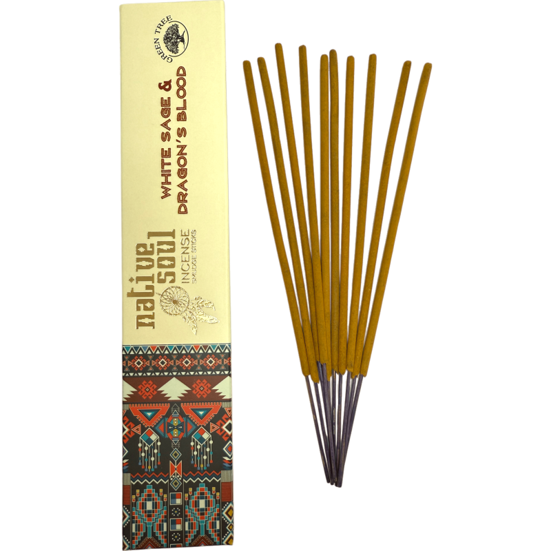 Native Soul White Sage and Dragon's Blood Green Tree Incense - 15g masala incense-Native Soul Green Tree Incenses-HOSTENATURA