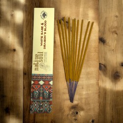 Incenso de Sálvia Branca e Sangue de Dragão da Native Soul - Incenso Masala de 15g