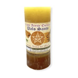 Palo Santo Candle with Honey Soul Cleansing, Eliminates Bad Vibrations - Candles and Aromas - Essential Oils - 14x6cm
