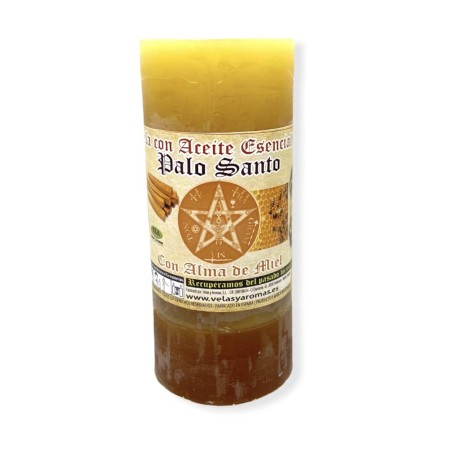 Palo Santo-ljus med honungsrening för själen, eliminerar dåliga vibrationer - Ljus och aromer - Eteriska oljor - 14x6cm