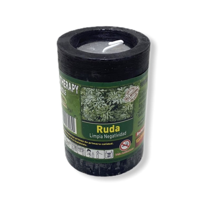 Rue Aromatherapy Candle Cleanses Negativities - Candles and Aromas - Essential Oils - 11x7cm-ESOTERIC CANDLES AND CANDLES-HOSTENATURA