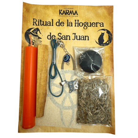 Ritualul Focului de Artificii de San Juan - Include Lumânare, Palo Santo, Pandantiv Amuletă, Deochi și Salvie