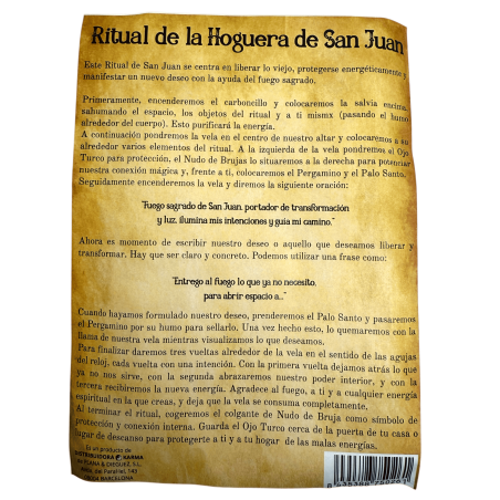 Rytuał ogniska San Juan - zawiera świecę, Palo Santo, amulet, złe oko i szałwię