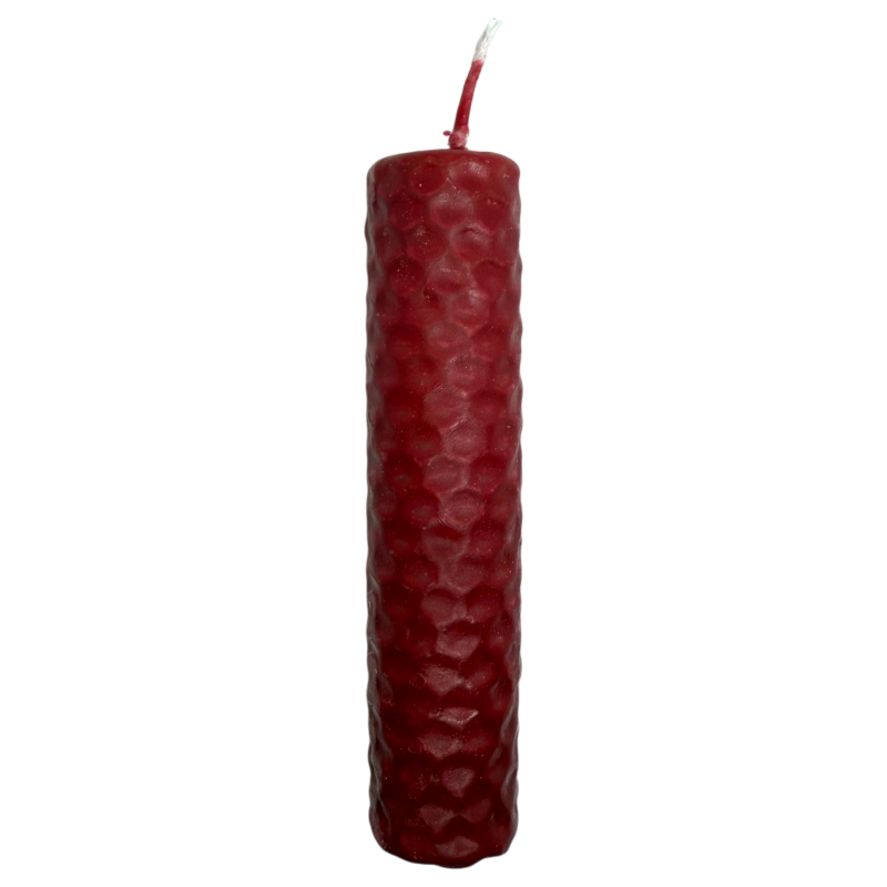 Red Beeswax Honey Candle - 10x2.5cm - Confidence, Protection, Passion, Life Force-Natural Honey Candles - Beeswax-HOSTENATURA