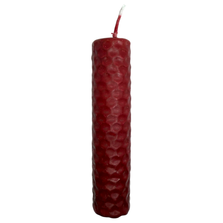 Red Beeswax Honey Candle - 10x2.5cm - Confidence, Protection, Passion, Life Force