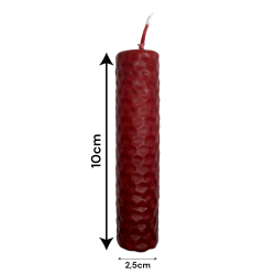 Red Beeswax Honey Candle - 10x2.5cm - Confidence, Protection, Passion, Life Force