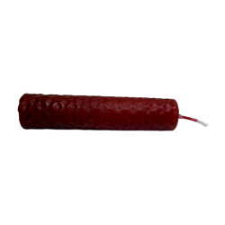 Vela de Mel de Cera de Abelha Vermelha - 10x2,5cm - Confiança, Proteção, Paixão, Força Vital
