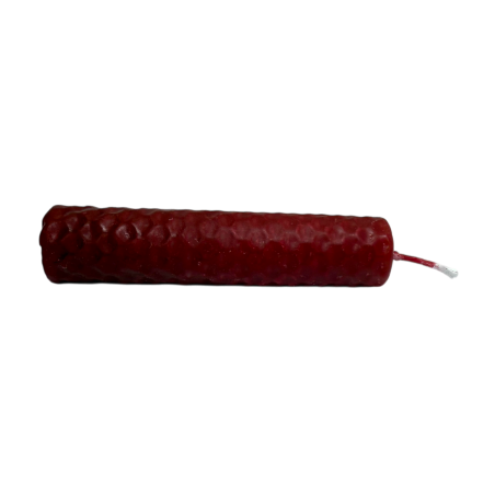 Vela de Mel de Cera de Abelha Vermelha - 10x2,5cm - Confiança, Proteção, Paixão, Força Vital