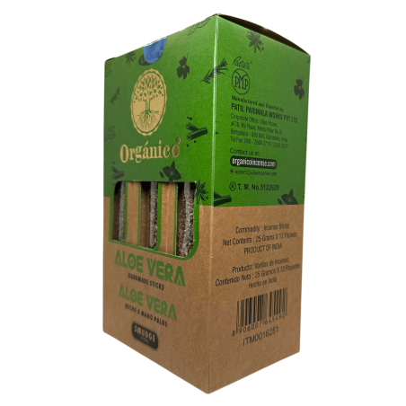 ULLAS Scatola di incenso all'aloe vera biologica - 12 scatole da 25 gr.