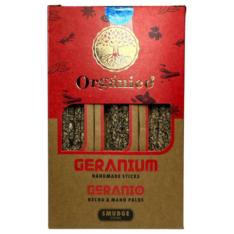 ULLAS Bio-Räucherstäbchenbox mit Geranien – 12 Boxen mit 25 g.-Ullas Bio-Räucherboxen-HOSTENATURA