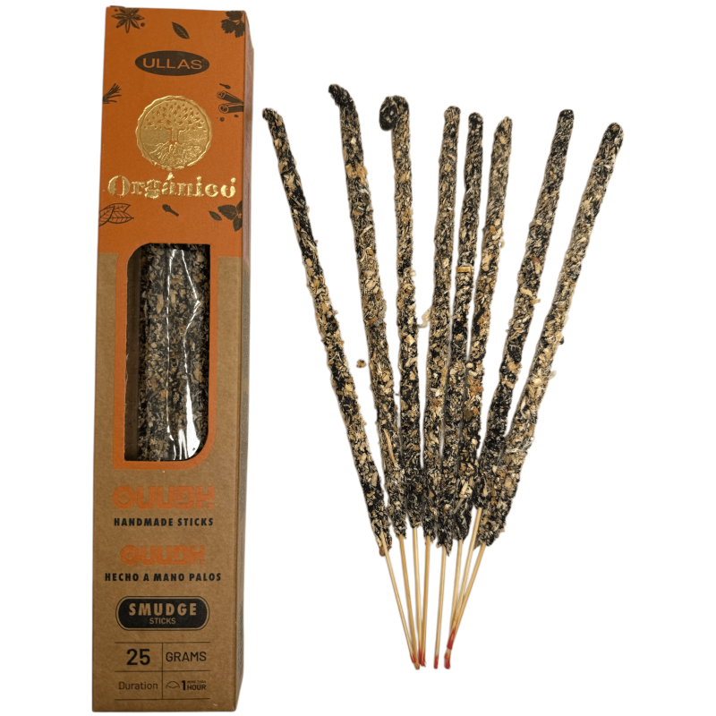Incienso Ullas de Oudh - Hecho a mano - 25gr - Hecho en India - 100% Natural - ULLAS Incienso Orgánico-Incienso Ullas Orgánico-HOSTENATURA