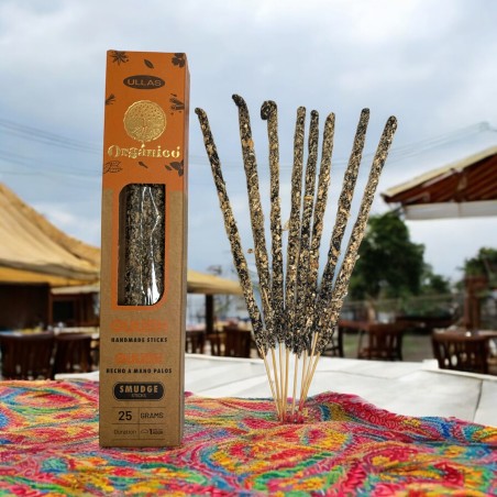 Incenso Ullas Oudh - Feito à mão - 25g - Fabricado na Índia - 100% natural - Incenso orgânico ULLAS