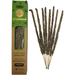 Incienso Ullas de Aloe Vera - Hecho a mano - 25gr - Hecho en India - 100% Natural - ULLAS Incienso Orgánico