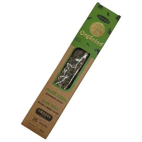 Encens à l'Aloe Vera - Fait main - 25 g - Fabriqué en Inde - 100 % naturel - Encens biologique ULLAS
