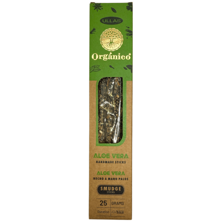 Encens à l'Aloe Vera - Fait main - 25 g - Fabriqué en Inde - 100 % naturel - Encens biologique ULLAS