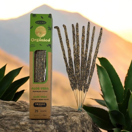 Encens à l'Aloe Vera - Fait main - 25 g - Fabriqué en Inde - 100 % naturel - Encens biologique ULLAS
