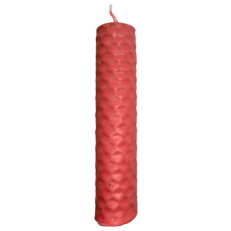 ピンクの蜜蝋ハニーキャンドル - 10x2.5cm - 愛、許し、ハートチャクラ、魔法-天然ハニーキャンドル - 蜜蝋-HOSTENATURA