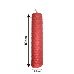 ピンクの蜜蝋ハニーキャンドル - 10x2.5cm - 愛、許し、ハートチャクラ、魔法
