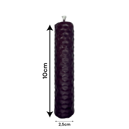 Espelma de Mel Cera d'Abella Morada - 10x2,5cm - Transmutació, Saviesa, Intuïció i Chakra Corona