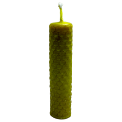 Vela de Miel Cera de Abeja Amarilla - 10x2,5cm - Sol, Éxito, Inteligencia, Creatividad, Chakra Plexo Solar