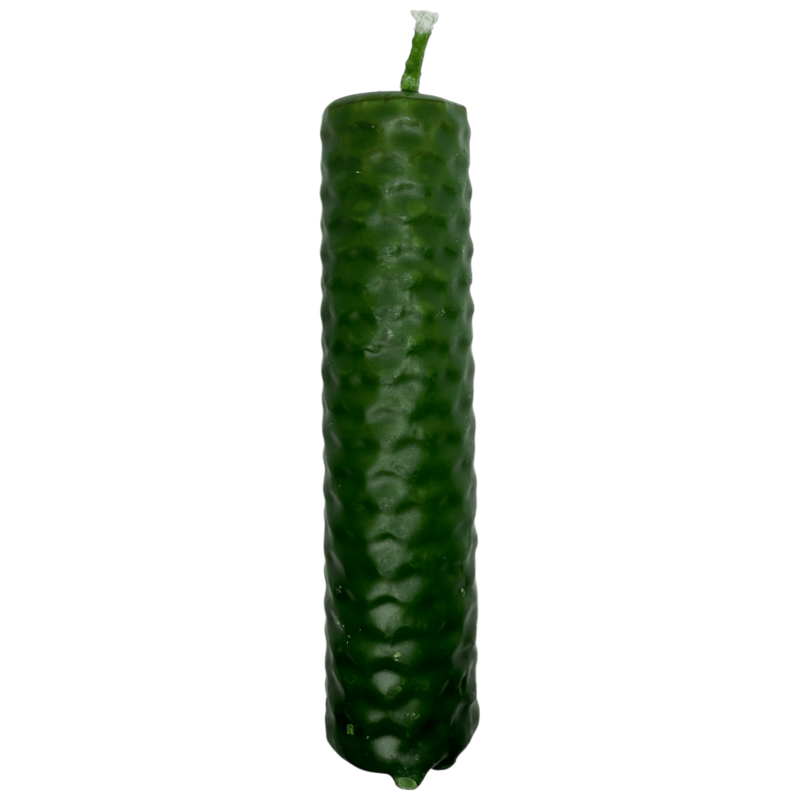 Groene bijenwas honingkaars - 10x2,5cm - Genezing, vruchtbaarheid, balans, overvloed, hartchakra-Natuurlijke honingkaarsen - Bijenwas-HOSTENATURA