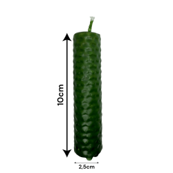 Grüne Bienenwachs-Honigkerze – 10 x 2,5 cm – Heilung, Fruchtbarkeit, Gleichgewicht, Fülle, Herzchakra