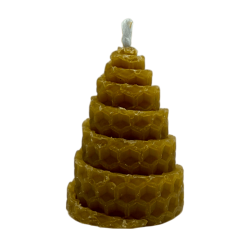 Lumânare spiralată cu miere din ceară naturală de albine - 5x3,5cm