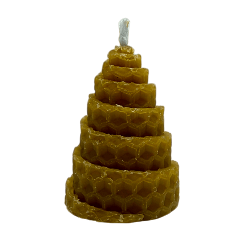 天然蜜蝋スパイラルハニーキャンドル - 5x3.5cm-天然ハニーキャンドル - 蜜蝋-HOSTENATURA