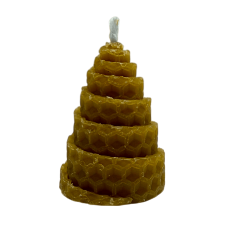 Bougie spirale en cire d'abeille naturelle au miel - 5 x 3,5 cm