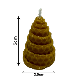 Lumânare spiralată cu miere din ceară naturală de albine - 5x3,5cm