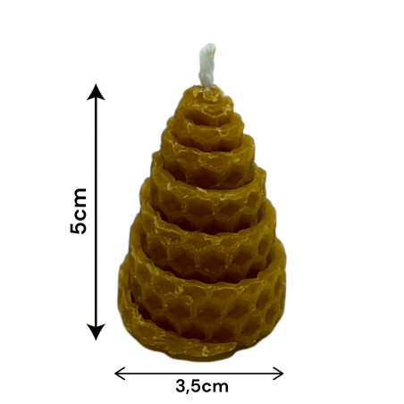 Espelma de Mel Espiral Cera d'Abella Natural - 5x3,5cm