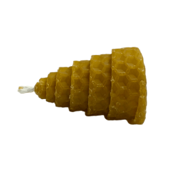 Vela espiral de cera de abelha natural com mel - 5x3,5cm