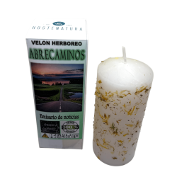 Vela de Ervas Abre Caminhos - Vela Esotérica 14x6cm - News Emissary