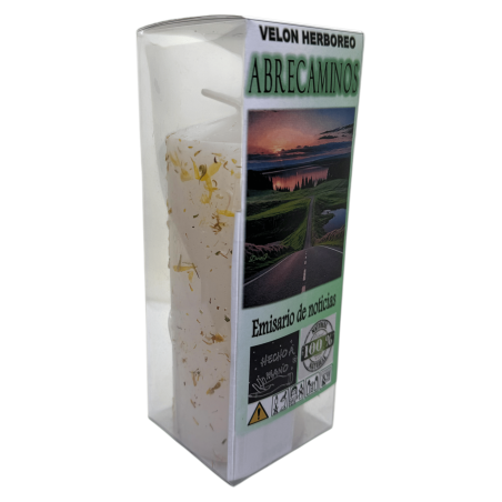 Velón Herboreo Abre Caminos - Velon Esotérico 14x6cm - Emisario de Noticias