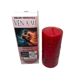 Velón Herboreo Ven a mi - Velón Esotérico 14x6cm - Atraer el ser amado