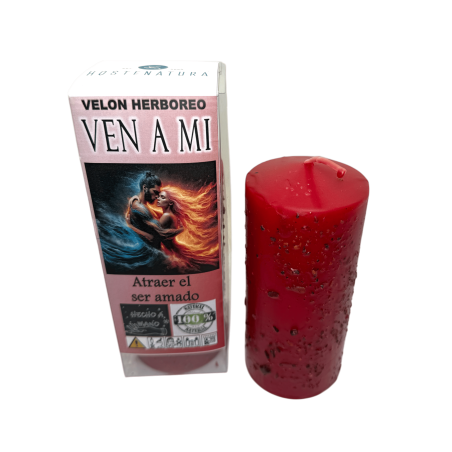 Velón Herboreo Ven a mi - Velón Esotérico 14x6cm - Atraer el ser amado