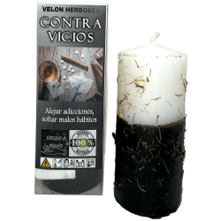 Vela de Ervas Contra Vícios - Vela Esotérica 14x6cm - Afasta vícios, abandona maus hábitos