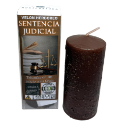 Vela de Ervas Sentença Judicial - Vela Esotérica 14x6cm - Ganhe um julgamento a seu favor