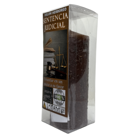 Bougie aux herbes Sentence judiciaire - Bougie ésotérique 14x6cm - Gagnez un procès en votre faveur