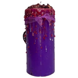 Talismankerze Liebe - Esoterische Kerze mit besonderem Amulett 14x6cm - Leidenschaft, Anziehung, wahre Zuneigung