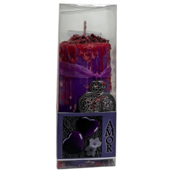 Lumânare Talisman Dragoste - Lumânare Ezoterică cu Amuletă Specială 14x6cm - Pasiune, atracție, afecțiune adevărată