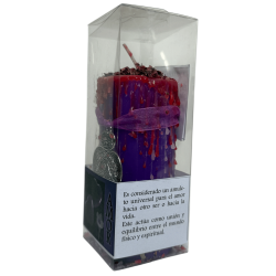 Talismankerze Liebe - Esoterische Kerze mit besonderem Amulett 14x6cm - Leidenschaft, Anziehung, wahre Zuneigung