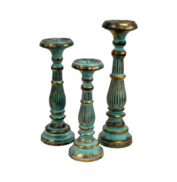 Soporte de vela grande - Turquois Gold