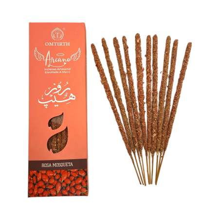 Omtirth Arcano Natural Rosehip Incense - 10 sticks of organic artisan incense