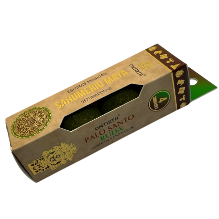 Mayan Incense Magic Spheres Palo Santo and Rue OMTIRTH - 4 Activated Smudging Bombs
